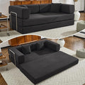 4-in-1 Folding Convertible Sofa Bed King-Size Corduroy Sleeper with No Assembly Oversized Floor Couch for Living Room Bedroom and Guest Room