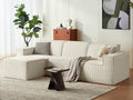 LINSY HOME Modular Sectional Sofa 105 Boneless Couch L Shaped 3-Seat Sofa with Movable Ottoman Corduroy Sectional Cloud Couches for Living Room No Assembly Required Beige