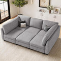 Belffin 86.2 Sectional Sleeper SofaOversized Sectional Couch Wide Deep Seat Sofa BedModular Sectional Couches for Living RoomApartment and BedroomLight Grey