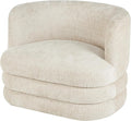 Deco 79 Polyester Living Room Accent Chair Arched Swivel Side Chair Corner Chair 36 x 29 x 29 Beige