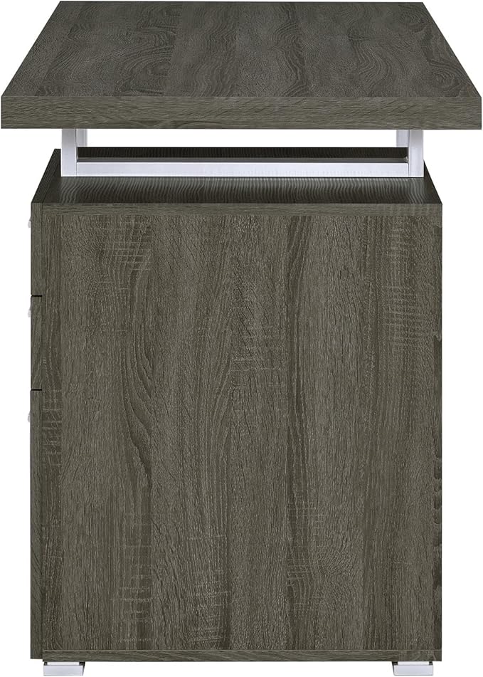 Weathered Grey 3-Drawer Reversible Office Desk