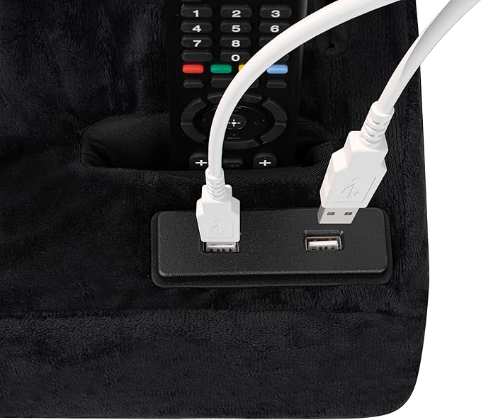 Couch Cup Holder &amp Organizer with USB Charging Ports – Sofa Caddy for Drinks Remotes Snacks &amp More – Perfect Couch Accessory with Anti-Slip Design
