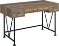 Coaster Furniture Analiese Farmhouse 3 Drawer Home Office Writing Desk Black Metal Base Rustic Oak Brown 802541