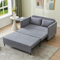 3-in-1 Sleeper Sofa Bed 51'' Convertible Folding Couch with Pullout Bed Chenille Futon Sleeper Sofa with Side Table and 2 Pillows Modern Loveseat Couch for Living Room Bedroom Home Office (Grey)