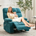 Oversized Recliner Chair for Adults Massage Recliner with Lumbar Heating Manual Swivel Rocker Sofa Side Pockets &amp Cup Holders for Big and Tall Persons Living Room