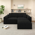 Cloud Modular Sectional Sofa Boneless Couch Sectional Couches with Deep Seat 2 Seater L Shape Couch for Living Room Chenille Memory Foam Sofas No Assembly RequiredBlack