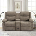 Loveseat Recliner Sofa Reclining Loveseat with Console RV Wall Hugger Double Loveseat Recliner Couch for Living Room &amp Home Theater (Chenille-Camel)