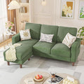 Homall Convertible Sectional Sofa 3 Seat L Shaped Couch with Side Storage Pocket Sofas with Movable Ottoman Corduroy Small Couches for Living Room &amp Apartment (Corduroy Green)