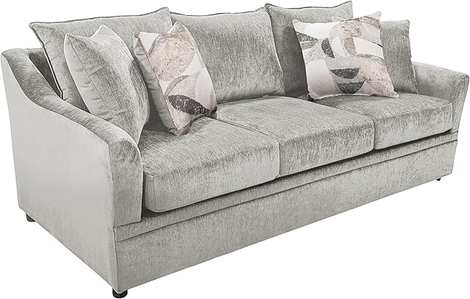 New Classic Furniture Sylvie Polyester Upholstered Sofa in Light Gray