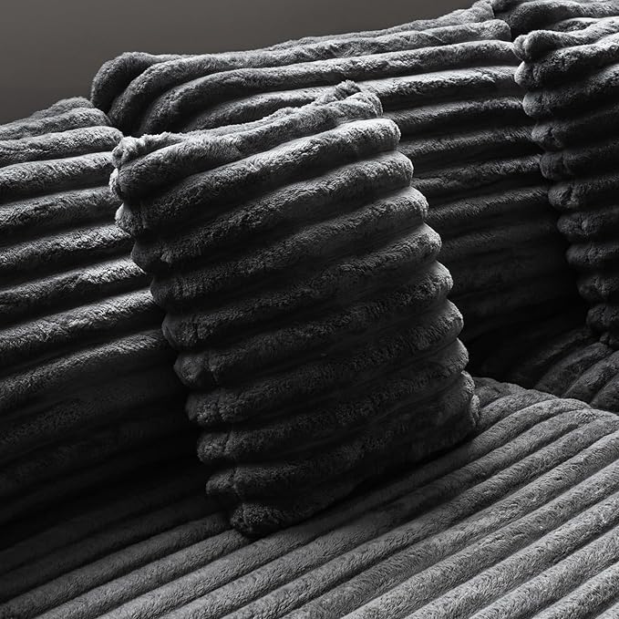 Grey sectional couches for Living Room-Corduroy Couch118 Cloud Sectional Couch with L-Shape Chaise Modern Modular Sofa Deep Seat Comfort No Assembly Required