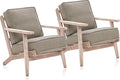 BELLEZE Mid Century Modern Chairs Set of 2 Upholstered Linen Arm Chairs with Sturdy Wood Frame Easy Assembly Comfortable Accent Chairs for Living Room Bedroom Office - Maximus (Gray)