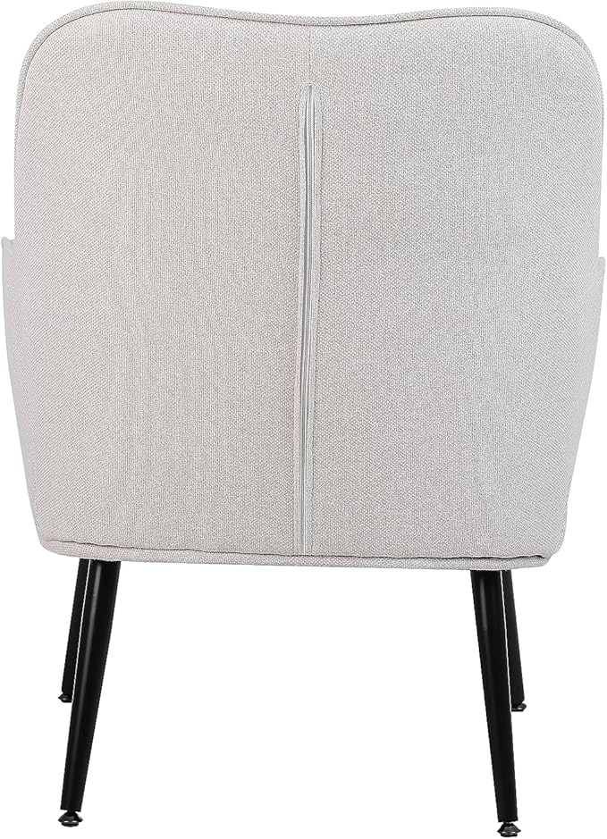 Modern Mid Century Chair Linen Sherpa Armchair for Living Room Bedroom Office Easy Assemble(Beige)