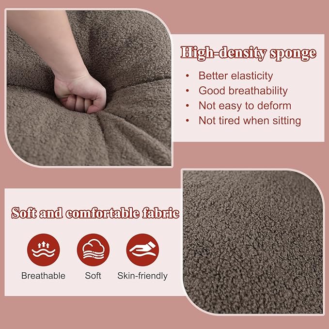 Human Dog Bed Lazy Sofa Couch Plush Floor Gaming Chair5 Adjustable Position sit Sleep fold Suit to Put in Bedroom Living RoomSpace Saving Design Taupe