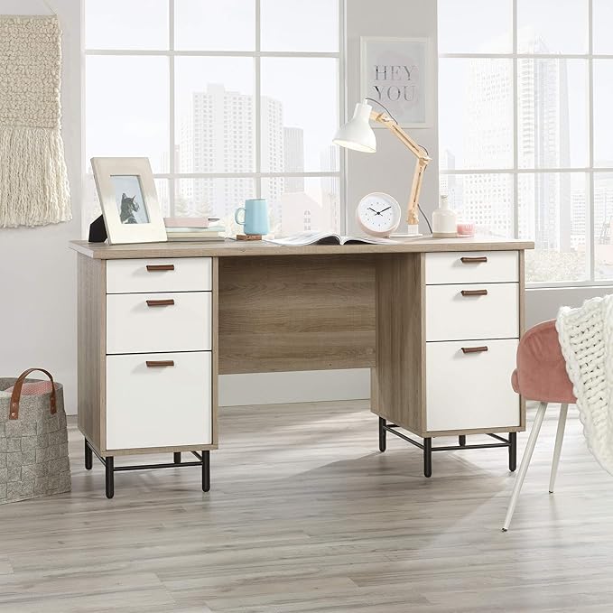 Sauder Anda Norr Executive Desk Sky Oak Finish
