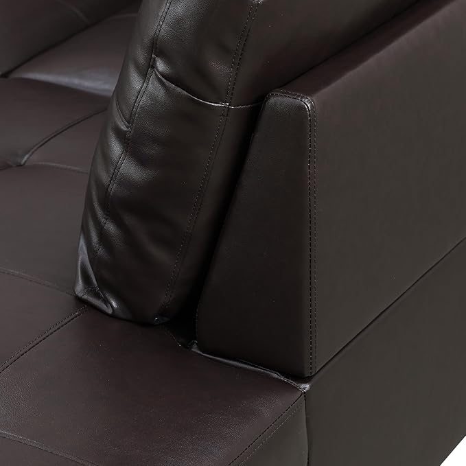 L-Shaped Combination Sofa Set Luxurious Synthetic Leather Living Room Sofa Suitable for Living Rooms Bedrooms Apartments and Offices