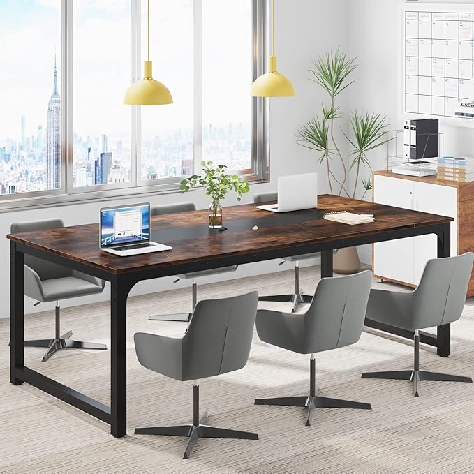 Tribesigns Modern Computer Desk 78.7 x 39.4 inch X Large Executive Office Desk Computer Table Study Writing Desk Workstation for Home OfficeRustic/Black