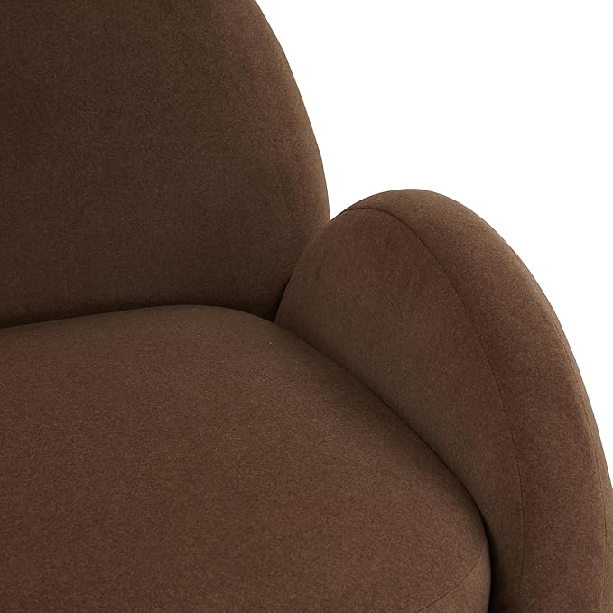 SAFAVIEH Couture Collection - Paolini Brown Upholstered Accent Chair Metal Swivel Base Sculptural Modern Design (SFV4880B)