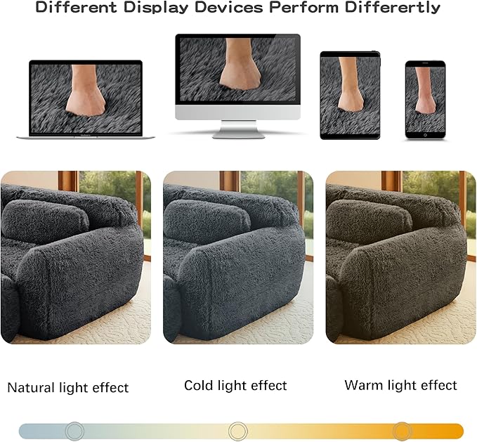 80.4-Inch Boneless Love Seat Couches in a Box Modern 2 Seat Floor Modular Foam Cloud Sofa Faux Fur Loveseat Couch W/Angle Armrests for Home Apartments Bedroom