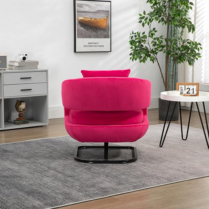 House Hold Upholstered Tufted Living Room Chair Textured Velvet Fabric Accent Chair with Metal Stand