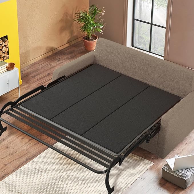 Sleeper Sofa Support Board 48''x36'' Twin Size Heavy Duty Solid Wooden Mattress for Pull Out Sofa Bed Foldable Design Bunkie Board Couch Accessories Enhanced Weight-Bearing Capacity