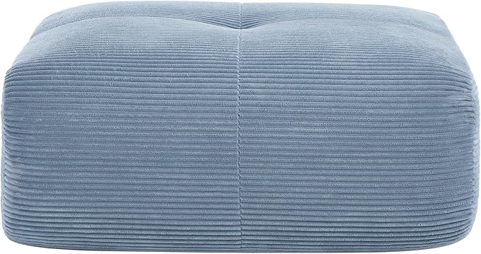 SoarFlash Corduroy Sectional Sofa OttomanBlue