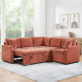 81.9 Sectional Sofa Bed L-Shaped Sectional with a Hidden Storage Compartment Versatile Pull-Out Sofa Bed with Cozy Throw Pillows for Living Room Apartments Offices (Orange-04e)