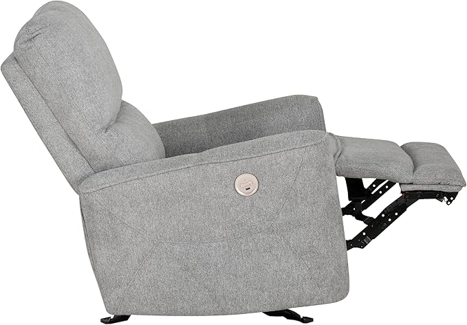 Powell Kylee Grey Upholstered Power Reclining Chair with Charging Port