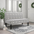 50'' Loveseat Sofa Modern Two-Seater Compact Upholstered Sofa for Small Space Bedroom Hallway Bench Geometric Pattern.