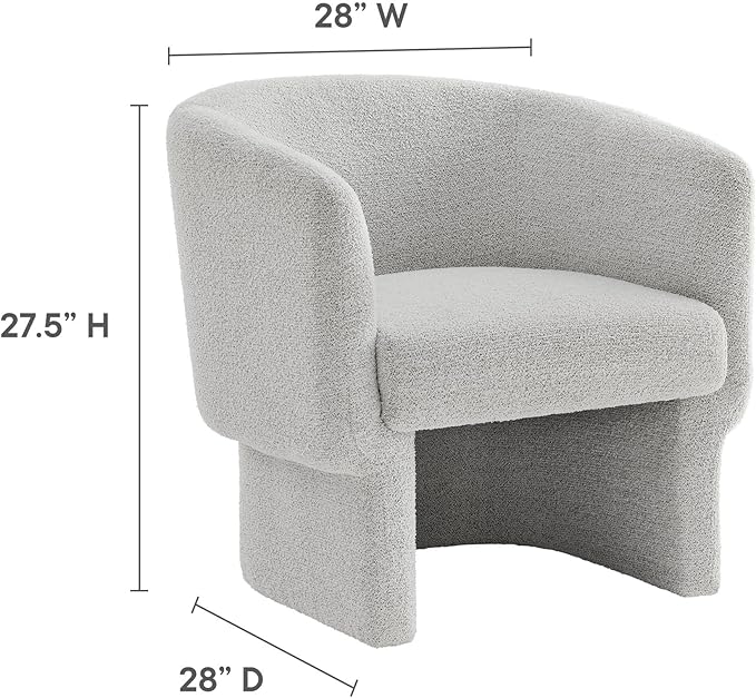 Modway Muse Comfy Barrel Accent Chair in Newsprint