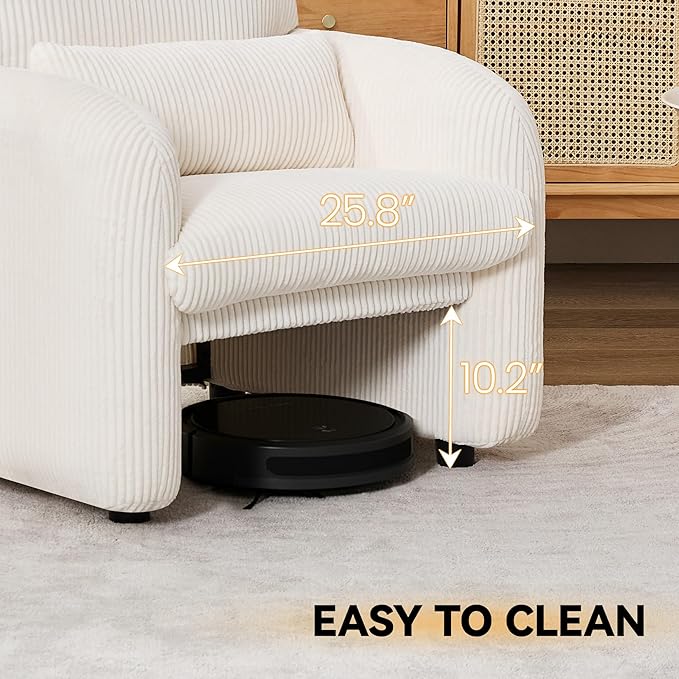 Modern Accent Chairs Set of 2 Comfy Upholstered Corduroy Armchair Stylish Lounge Reading Chair for Living Room Bedroom Beige