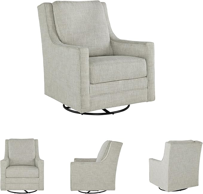 Signature Design by Ashley Kambria Casual Upholstered Swivel Glider Accent Chair Gray