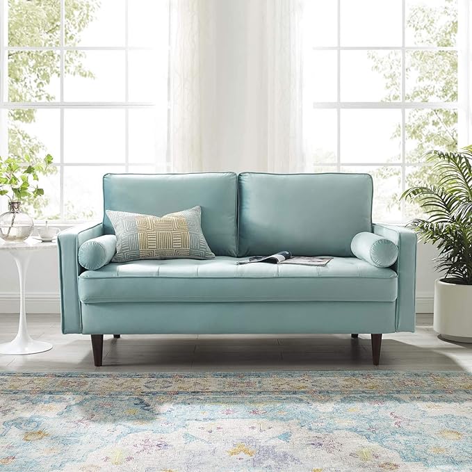 Modway Valour Performance Velvet Loveseat Mint Valour Performance Velvet Loveseat