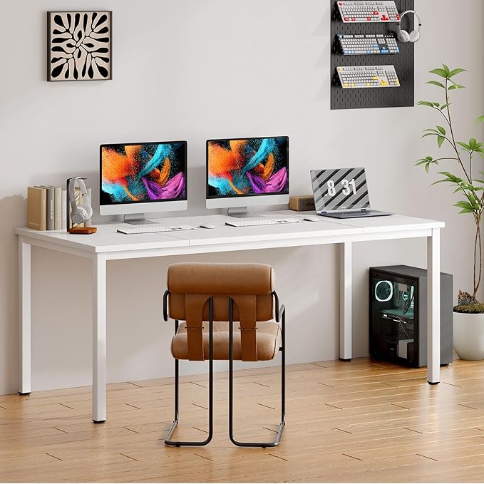 Need Large Computer Desk 70.8 x 31.5 inches Conference Table Large Office Desk Writing Table Workstation for Home OfficeWhite 10FJGSAC3-180WW-ND