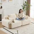 Modern Loveseat with Pillows Extra Deep Soft Cloud Love Seat with Multiple Corduroy Boneless 2 Seate Couch for Living Room Apartments Bedrooms Guest Rooms (Beige 2 Seat)