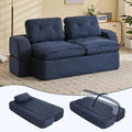 Sofa Bed Couch Convertible Futon Sofa Bed Foldable Boneless Couch No Assembly Love Seat Mattress Sleeper for Living Room Bedroom Apartment Navy