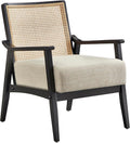Hadwin Cane Back Accent Chair Solid Wood Frame Black