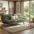 Marsail Futon Sofa Bed 66” Futon Couch with Adjustable Backrest &amp Armrests Convertible Small Sleeper Sofa Bed for Small Apartments Study Room Office Corduroy Loveseat Olive Green