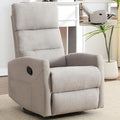 Slim Lazy Boy Recliners for for Adults Swivel Rocking Chair Recliner with High Back Small Recliner Chair for Small Spaces Manual Reclining Chair for Living Room Adjustable Footrest (Khaki)
