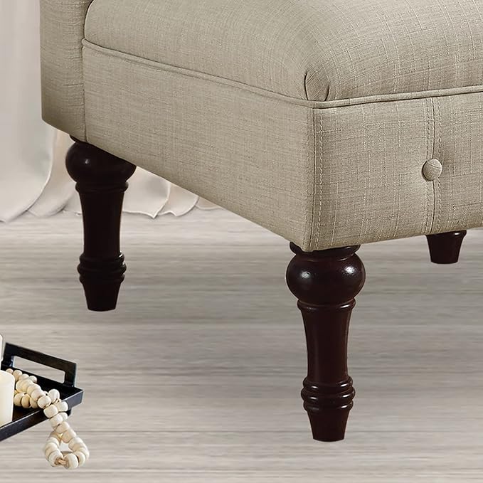 Rosevera Larkin Upholstered Tufted Fine Polyester Chair Loveseat Sofa Bench with Armless Design Easy Assembly for Living Room Bedroom Beige