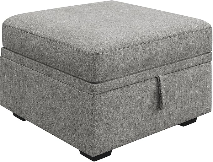 HONBAY Square Ottoman Module for Modular Sectional Sleeper Sofa Storage Ottoman Footrest and Seat Cube Grey