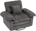 360° Swivel Accent Chair Oversized Plush Modern Chenille Armchair with Padded Seat &amp Back Comfy Spinning Chair for Living Room Bedroom Office (Grey)