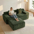 83.5 Modular Sectional Sofa Luxury 32.6 Deep Seat Cozy Cloud Couch L-Shaped Boneless Couches for Living Room Apartment Bedroom No Assembly Required(Green) | 17 Thickened Seat Super Soft Seat