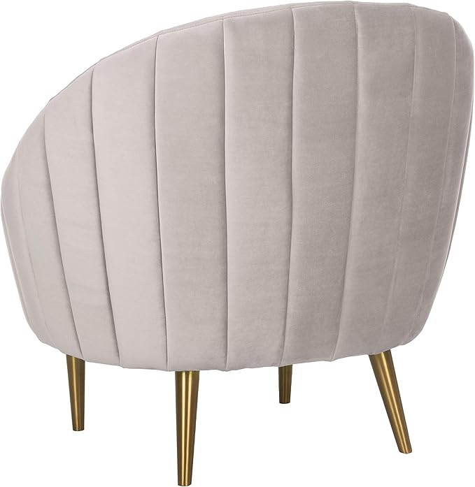 Safavieh Couture Home Razia Retro Glam Pale Taupe Velvet Channel Tufted Tub Chair