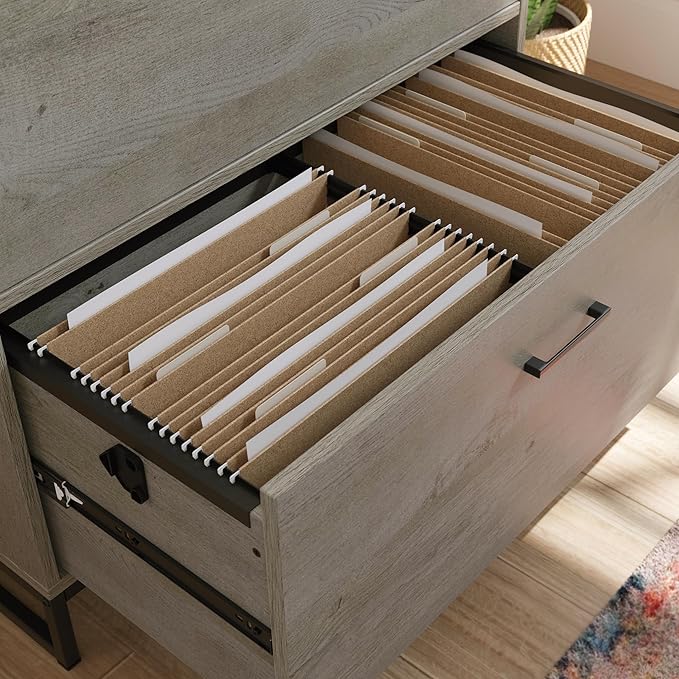 File Cabinet with Lock 2 Drawer Modern Farmhouse Small Storage Cabinet Organizer for HomeOffice Under Desk Locking Drawers Filing CabinetsBrown