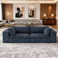 78.8 Modular Cloud Loveseat Couch Corduroy Boneless Couch with Foam &amp Removable Cushion Modern Lounge Sofa in a Box No Assembly Required Upholstered Sofa for Living Room (Blue)