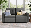LINSY HOME Modular Loveseat Sofa - Love Seat Sectional Deep Seat Couches with Storage Seats Modern Comfy Couch for Living Room Bedroom Apartment Office Dark Grey