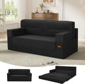 MeMoreCool Boneless Couch Convertible Sofa Bed Queen Corduroy Futon Couch Sleeper Sofa Boneless Loveseat Pull Out Couch Bed Fold Out Floor Sofa for Living Room Bedroom Apartment Black