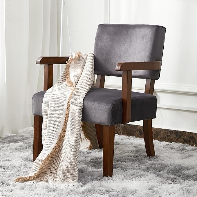 Modern Accent Chair Upholstered Living Room Chairs with Wood Frame Oversized Reading Armchair for Bedroom Waiting Room