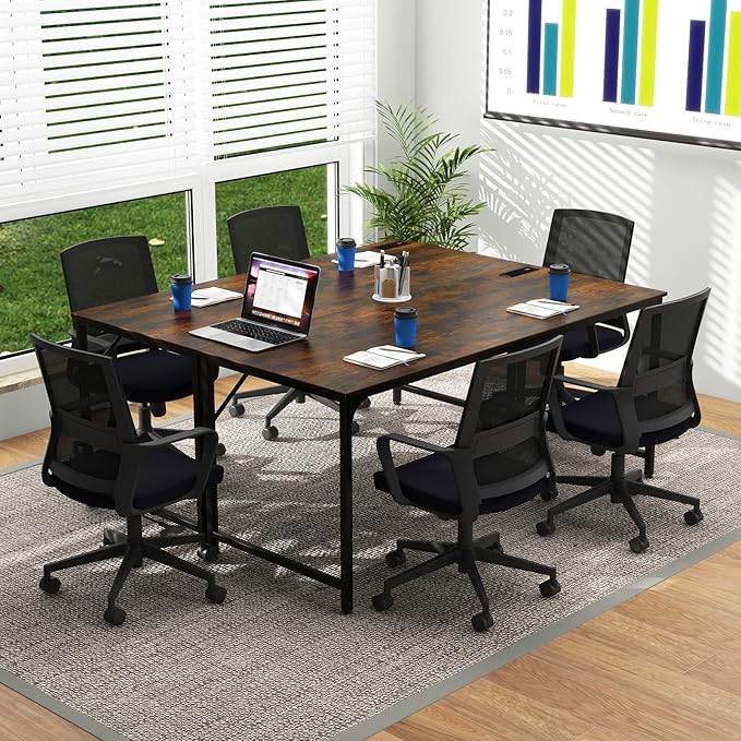 Tangkula 60” Large Computer Desk with Charging Station Modern Simple Study Writing Desk with Storage Bag Headphone Hook Sturdy Metal Frame Home Office Workstation