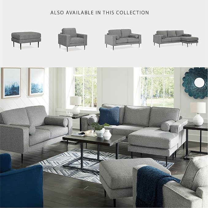 Signature Design by Ashley Hazela Contemporary Sectional Sofa Couch with Chaise Lounge Gray